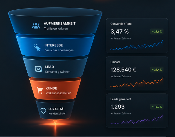 Funnel-Dashboard mit Conversion-Stufen – Funnels